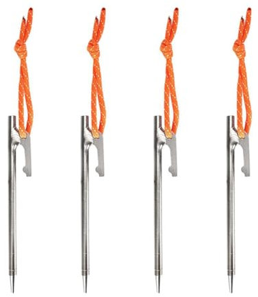 Breeshy Piquet de en Alliage de Titane pour Camping en Plein Air avec Fixation Anti-Vent pour Accessoires de de Pavillon - 30 cm