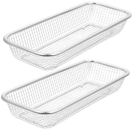 Cesta para Cubiertos de Lavavajillas 2 Piezas Acero Inoxidable | Plata, Resistente a Altas Temperaturas Oxidación, Drenaje y Almacenamiento