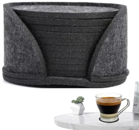 Sottobicchieri in feltro rotondi,Sottobicchieri in feltro per mobili | resistenti al calore da 10 pezzi,Tappetino per tazze in con sottobicchieri per bevande. Sottobicchiere roto