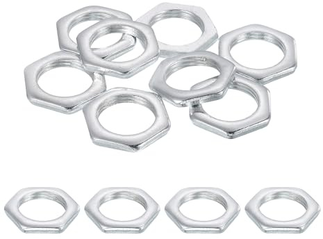 PATIKIL M20x1,5x4mm Stahl Sechskantmuttern 12Stk Metrisches Feingewinde Kohlenstoffstahl Zinkbeschichtet Befestigungselemente Für Maschinenbau Industrielle Nutzung 27mm Breite
