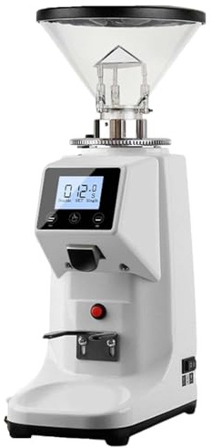 ZHIXUMM Moulin à Café éLectrique, 19 RéGlages De Finesse De Mouture pour Expresso, Filtre, CafetièRe à Piston, Moulin à Café à Meules, pour Usage Domestique, Design Antistatique White-1500g