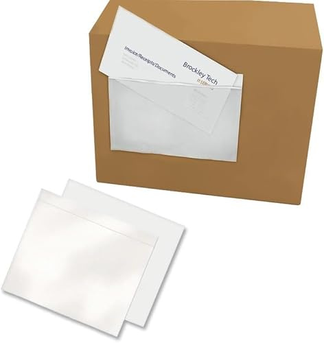 200 x A5 Plain Document Enclosed Wallet (225 x 165 mm) | Peel & Seal Clear Plastic Envelopes/Sleeves/Pockets/Wallets | Attach Invoices, Packing Lists & Delivery Notes to Parcels (200)