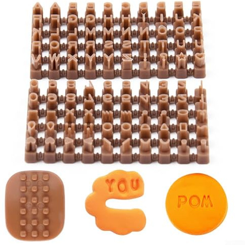 Cortador de galletas del alfabeto y sellos en relieve, moldes de letras de grado alimenticio para galletas, pasteles, pasteles y manualidades de arcilla, herramientas de hornear fáciles de presionar