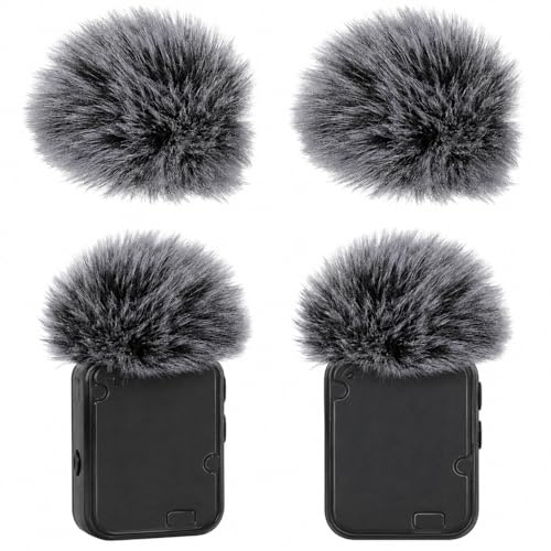 4PCS Windmuff for DJI Mic 2 Microphone Furry Wind Muff Cover Noise Reduction Pop Filter Windscreen Compatible with DJI Mic 2 Transmitter (TX) OSMO POCKET 3 for Streaming Interview Vlog