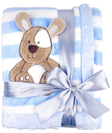 zebrum Baby Blanket ragazzi/ragazze, coperta a doppio strato in flanella per neonato, 75X100cm (Blu)