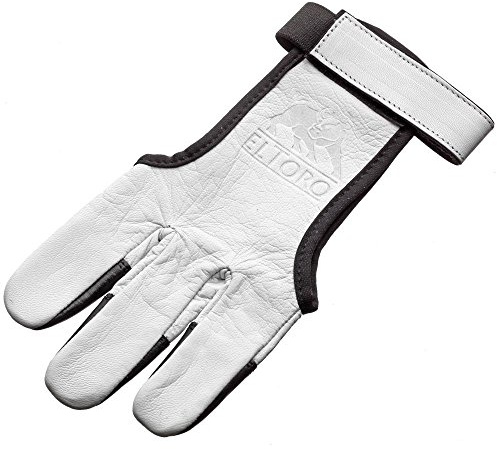 elToro Schießhandschuh Zebra in XS | 3-Finger-Handschuh aus weichem Leder für Bogenschießen, beidhändig, mit Klettverschluss