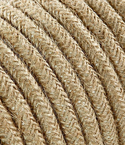 Textilkabel für Lampe, Stoffkabel 3-adrig (3x0,75mm²) - Jute. Made in Italy (10 Meter)