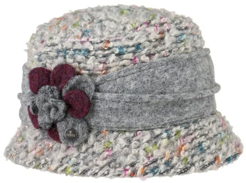 LIERYS Colourtouch Wollhut Damenhut mit Blume Bucket Hat Garniturband aus Filz Made in Italy Damen Herbst Winter