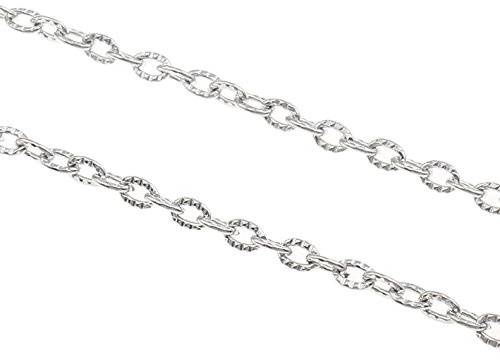 Perlin 3 Meter Gliederkette Link Kette Metallkette Oval 4mm Silber Schmuckkette Meterware zur Schmuckherstellung von Halsketten Armband DIY Basteln K12