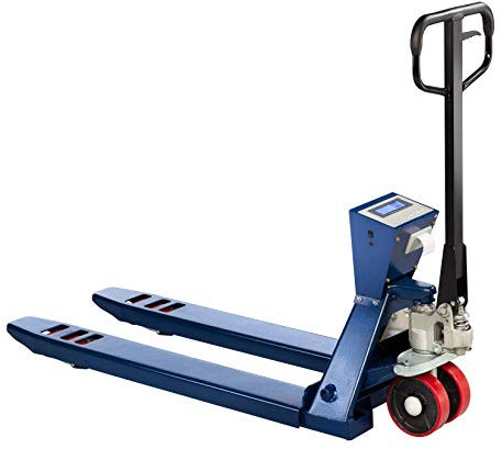 Wiegehubwagen WKA WHD-2500 mit Bondrucker Max. 2500 kg 500g Teilung mit Tandemrollen, Hubwagen mit Waage