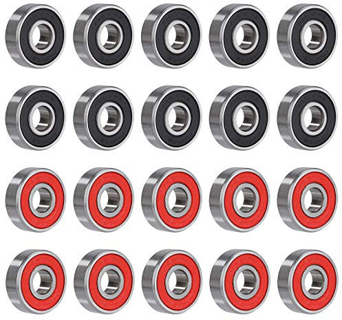 Roulements Skateboard 608RS Roulements à Billes à Gorge Profonde Double Étanchéité pour Patins à Roues Scooters 20 Pièces