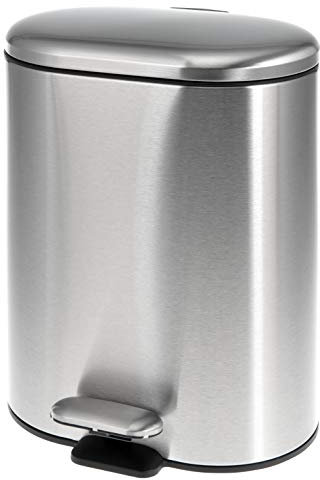 bremermann Treteimer BARBENA - 6 Liter // Edelstahl Anti-Fingerabdruck Softclose // Abfalleimer Kosmetikeimer (Edelstahl)