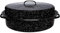 Millvado Roasting Pan With Lid, Thanksgiving Turkey Roaster Pan, Extra Large 20 lb Capacity, 19 Granite Oven Roaster Oval Shaped Speckled Enamel on Steel Cookware