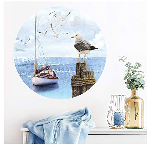 Grandora Möwe & Boot auf dem Meer DL582 XL - 120 cm