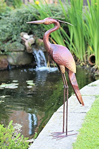HH Home Hut Metal Heron Garden Ornament Decorative statue weather resistant metal sculpture