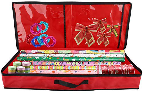 SFTYUFS Geschenkpapier-Aufbewahrungsbehälter, Geschenkpapier-Aufbewahrungsbox, passend für bis zu 76,2 cm große Rollen unter dem Bett,Geschenkpapierrollen,Schleifen und Urlaubszubehör