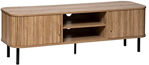 Atmosphera Créateur d'Intérieur - Meuble TV Colva 2 Portes Coulissantes - Étagère Ajustable - Rangement 4 Cases pour Salon, Chambre - H46 x L140cm