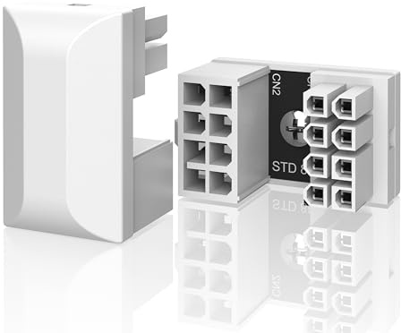 EZDIY-FAB GPU VGA PCIe 8 Pin U Turn 180 Grad Winkel Stecker Power Adapter Board für Desktop-Grafikkarten-Standard Typ 2 Pack Weiß