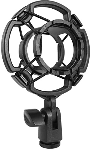 Microphone Shock Mount LUORNG Universal Black Anti-Vibration Mic Holder for 42~46mm/1.65~1.81in Diameter Studio Condenser Mic, Mic Clip Holder