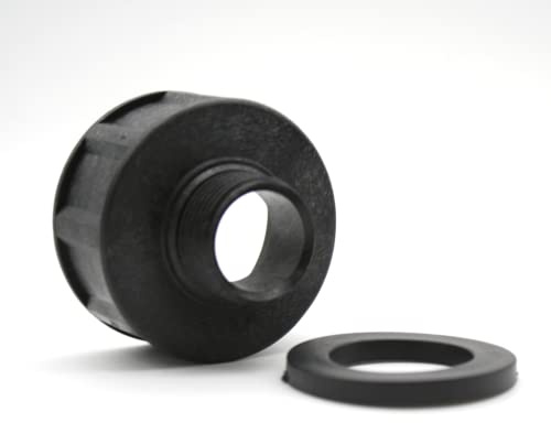 DOJA Barcelona | Adaptador Universal Bidon | Salida Macho | Reductor Universal Ø 1 | Adaptador Deposito | en Plastico | para Garrafa Gasolina, Deposito Agua 1000 litros, Grifo Jardin, Tanque 1000L