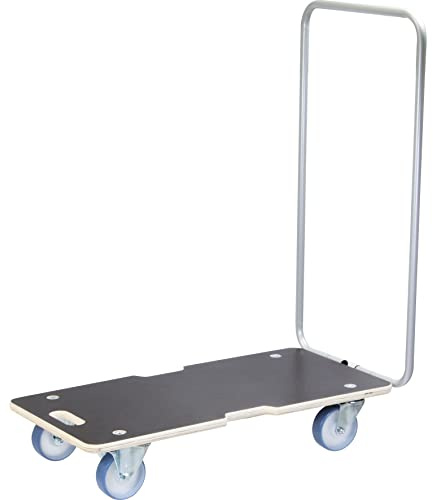 WAGNER Transportroller Transporthilfe 1345 I Schichtholz mit Grip I 74 x 36,5 x 11 cm, Tragkraft 300 kg I Stapelbehälter, Bügel klappbar, Griffe, Ladungssicherung I Möbelroller I FSC® I Made in DE