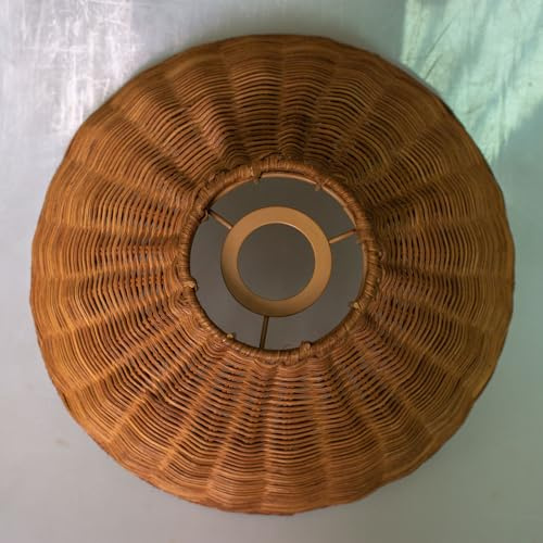 Pendant Lights Shade Rattan Ceiling lampshades lightshade for Pendant, Floor, Table, and Wall Lamps -Wicker Light Shades - Rattan lampshades Replacement (Brown)