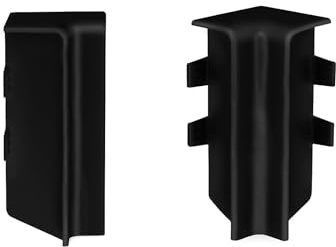 KGM Innenecken für Sockelleiste Modern - Schwarz, 16 x 58 mm, 2 Stück | Aus Kunststoff, sorgt für sauberen Kantenschutz, einfaches Aufstecken ohne Werkzeug