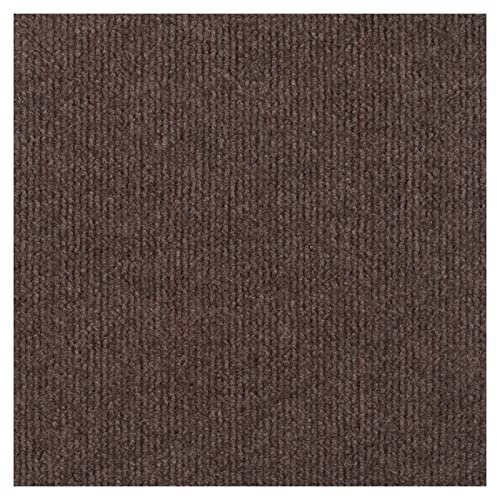 Selbstklebende Teppichfliesen, 30,5 x 30,5 cm, kommerzielle Teppich-Bodenfliesen, quadratisch, rutschfest, zum Abziehen und Aufkleben, für Heimtextilien, einfache Installation, Kaffeebraun