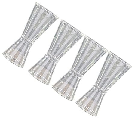 BRIGHTFUFU 4pcs Double-Head Jigger Cup for Precision Measurement of Alcohol, Wine Measuring Device with Ounce Scale, Bar Tool for Cocktail Party and Home Bar Accessories