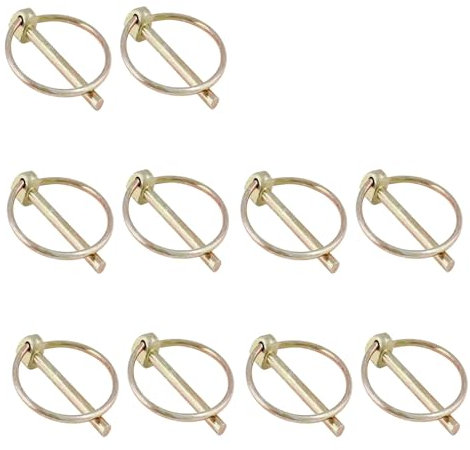 Leliafleury 10Pcs Linch Pin 4.5mm Yoke-End Locking Pins Metal Trailer Lock Pin Safety Retaining Pins for Boat Kayak Canoe Trailer Tractor Trolley