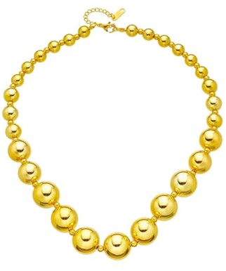 bicup Necklace Pendant Chain Men Women Jewellery Large Round Ball Beads Necklace For Women Girls Hip Hop Chain