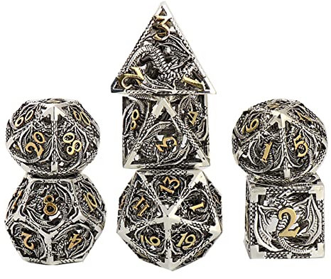 Würfel 7 PCES Pure Coppermetal Hohlwürfel Set for Dungeon und Drachenrolle Spielen Totems Würfel Set Gezinkte Würfel (Size : 14)