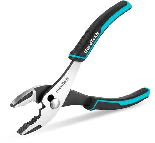 DURATECH 8 Inch Slip Joint Pliers, Pliers Tool with Comfortable TPR Handle, High Carbon Steel, Strong Sharp Teeth, Pliers for Tightening, Loosening and Gripping Nuts and Bolts