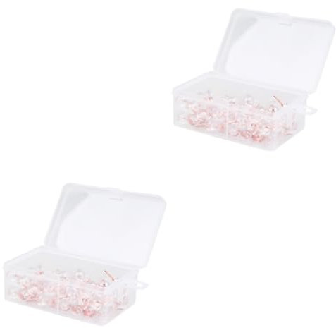 Lurrose 200stücke Pushpins Transparent Und Gold Dekorative Reißzwecken Für Karten Und Notizen Praktische Wandnägel Für Schule Büro Und Zuhause