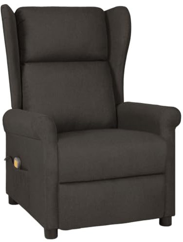 vidaXL Massagesessel, Sessel Verstellbare Rückenlehne Fußteil, Fernsehsessel Relaxsessel mit Liegefunktion, Liegesessel Polstersessel Ruhesessel, Taupe Stoff