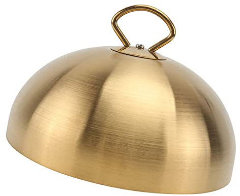 BEBEMOKO Oil-resistant Stainless Steel Food Dome Lid Food Cover Kitchen Bbq Dome Lid Protective Cover Easy to Handle Design
