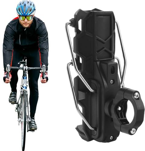 Motorcycle Cup Holder, Adjustable Bike Drink Cage, 360° Rotatable Design, Suitable for Handlebar and Frame Mounting on Scooters, Strollers, and ATVs, Black