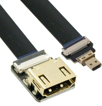 CY Cavo di prolunga Cord Ultra Slim Micro HDMI Maschio a HDMI Femmina FPC Cavo Piatto 1080P per FPV HDTV Multicopter Fotografia Aerea D1-A4 (10cm)