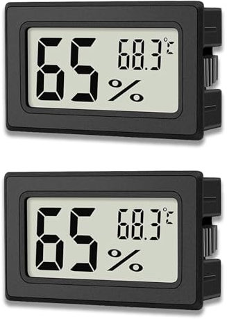 zoerbufan 2 Pezzi Mini Termometro Digitale Termometri Ambienti, LCD Termometro Digitale Monitor di Temperatura per Cameretta per Bambini, Camera da Letto e Cantina