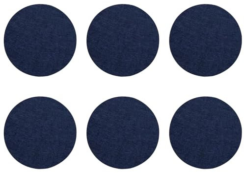 6 PCS Dark Blue Felt Coasters, 10cm Round Felt Coasters, Heat Resistant Table Protector