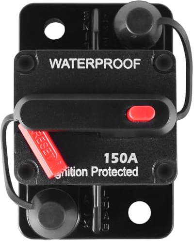 Foppla 20-300A Schutzschalter Leitungsschutzschalter Automatik Reset 12-48V DC Auto Sicherung Leistungsschalter Sicherung Schalter Wasserdicht für Auto Boot LKW KFZ Wohnmobile Audio Solar (150A)