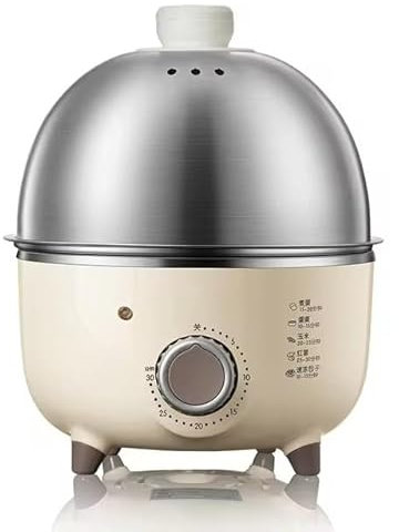 Electric Egg Boiler, Automatic Steamer, Egg Cooker with Timer for Hard Boiled Eggs and Egg Custard