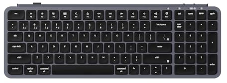 Keychron B2 Pro Ultradünne kabellose ZMK-benutzerdefinierte Tastatur, 96% USA Layout Dreifachmodus Bluetooth/kabelgebunden programmierbar, Leichtes Design, leise Tasten für Mac/Windows, Space Gray