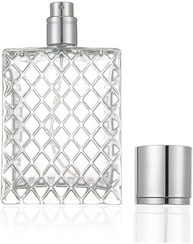 Ymhapp Clear 100ml 3.4Oz Glass Spray Bottles Empty Square Perfume Fine Mist Atomizer Refillable Essential Oil Container for Travel Spray Bottles Refillable Containers