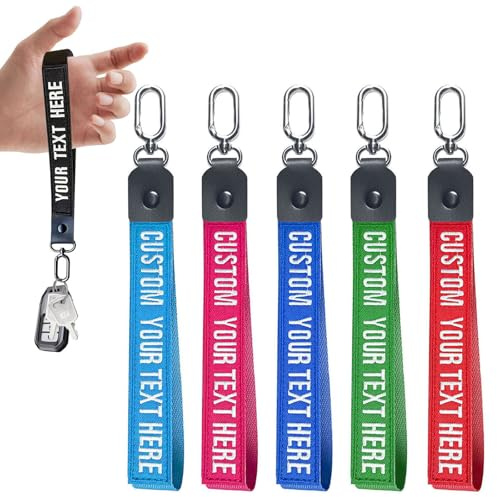 Personalisierte Schlüsselanhänger, Personalisiertes Schlüsselband mit Stickerei, Beliebiger Text, Nummern- und Namens-Schlüsselband, Süße Schlüsselanhänger als Geschenk für private Reg-Anhänger