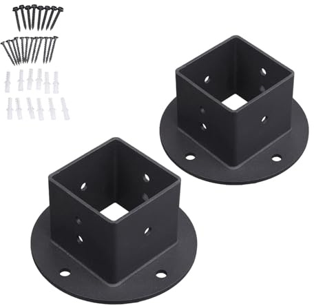 6Pieces Sturdy Metal Post Base Anchors with Powder Coating for Fence Railing Privacy Panel Gazebos and Pergolas Post Mount