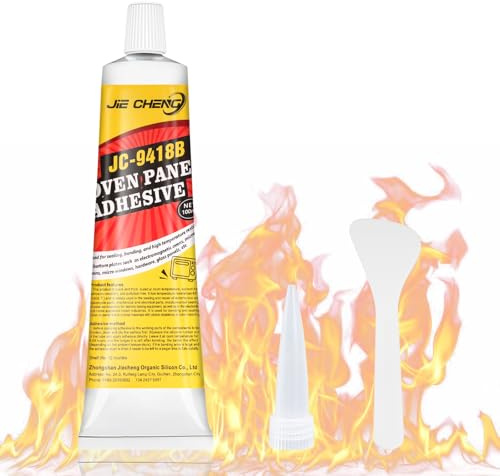 Hitzebeständiger Kleber, 100ml Hochtemperaturkleber Feuerfestes Silikon, Hochtemperatur Silikon, Schamottkleber Hitzebeständig für Kaminofen Backofen Mikrowelle Induktionsherd Ofen, Schwarz