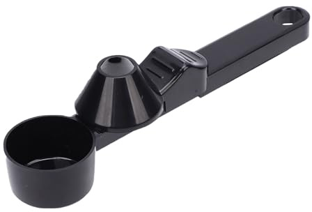 Generic Cucchiaio Dosatore per caffè, capacità di 2 Cucchiai, Misurino per Proteine ​​alimentare Riutilizzabile Senza Versamento di Liquidi, con Imbuto e Livellatore Integrato (BLACK)