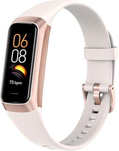 Qwyltxn Fitness Tracker 1,10 Screen Smartwatch Herren Damen, Fitnessuhr Smart Watch mit 24h Herzfrequenz, Schlaf, Blutdruck Monitor, Aktivitätstracker Sportuhr für iOS Android (Weiß)