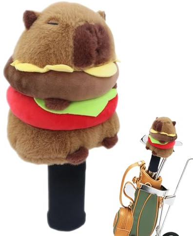 S pour clubs de golf | Emballage en forme amusante d'animal Capibara, peluche anti-rayures pour driver de golf – pour hommes et femmes débutants Putter Driver Intérieur Extérieur